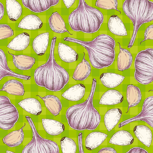 garlic seamless pattern vector 01