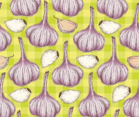 garlic seamless pattern vector 02