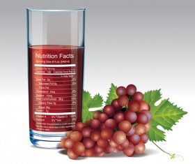 grape juice nutrition vector