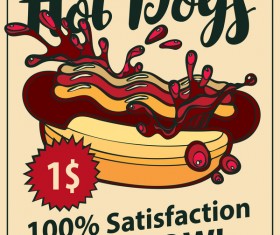 Hot dog coupon banner vector free download