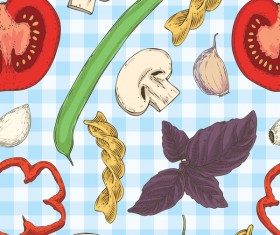 italian food seamless pattern vector