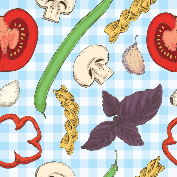 italian food seamless pattern vector
