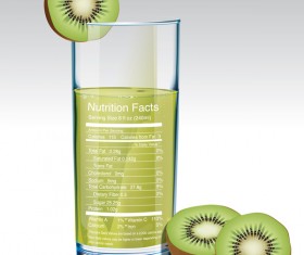 kiwi juice nutrition vector