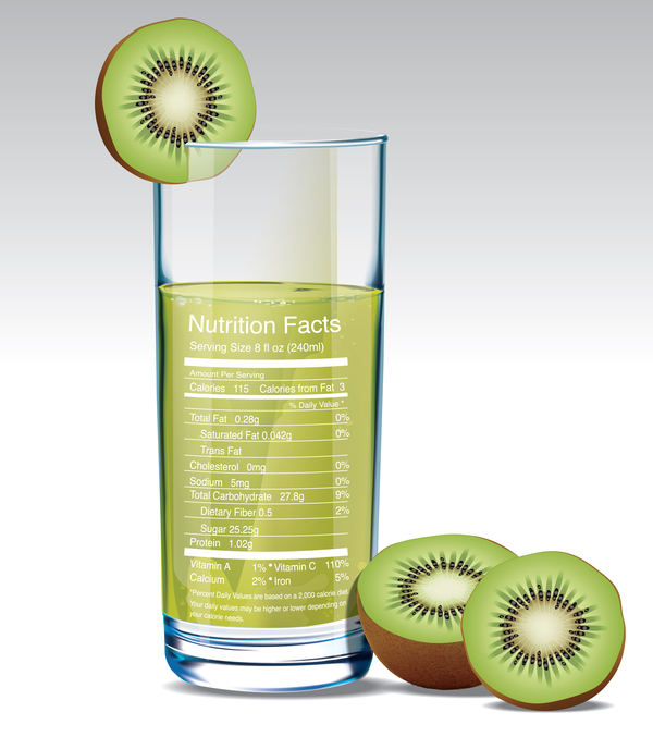 kiwi juice nutrition vector