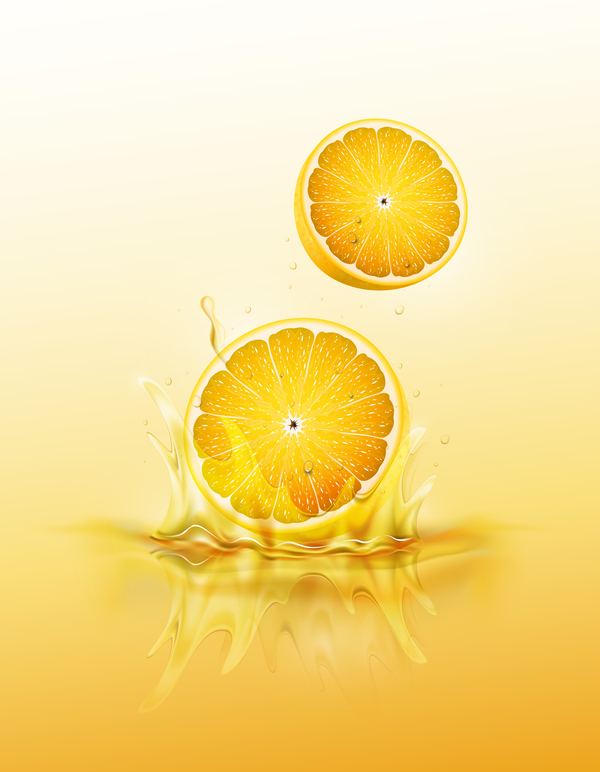 lemon splash yellow background vector free download