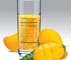 mango juice nutrition vector