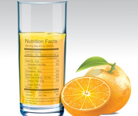 orange juice nutrition vector