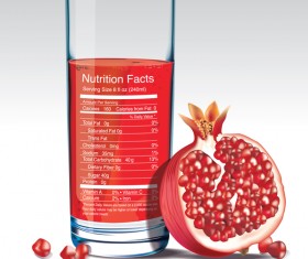 pomegranate juice nutrition vector