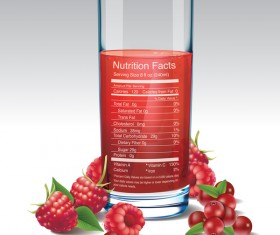 raspberries juice vector