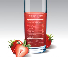 strawberries juice vector
