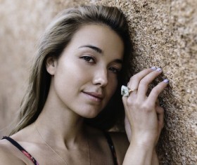 young woman posing with beautiful smile Stock Photo