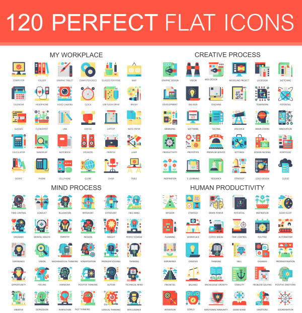 120 Perfect flat icons