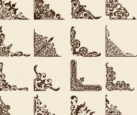 16 Kind corner ornaments vectors set