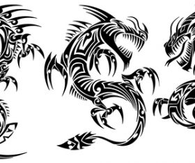 3 Kind Tattoo dragon vector