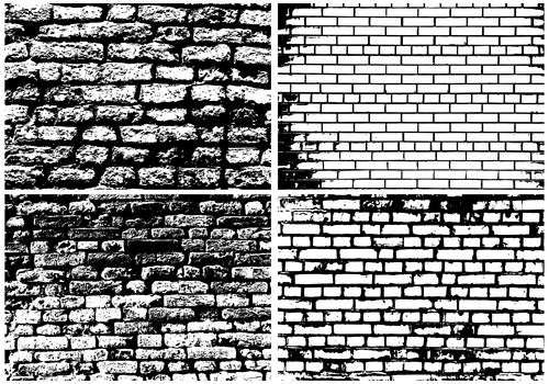 4 Kind Brick wall retro background