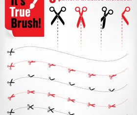 5 Kind scissros brushes design vector
