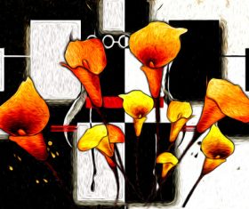 Abstract flower oil painting texture Stock Photo 01