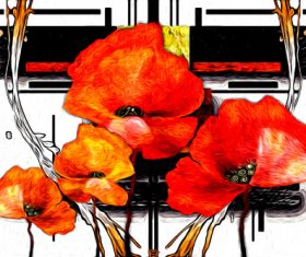 Abstract flower oil painting texture Stock Photo 04