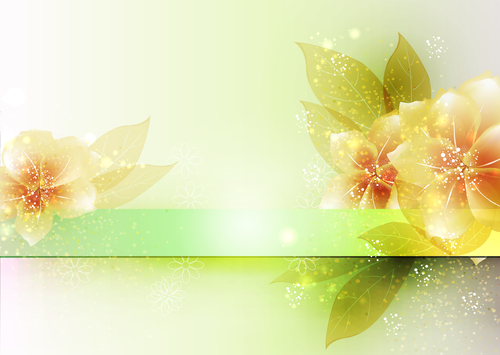 Abstract flower with leaves background art vector