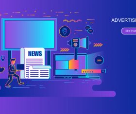 Advertising flat design concept vector