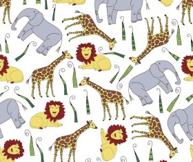 African animal seamless pattern vector 02