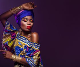 African woman wearing national dress fashion posing Stock Photo 14