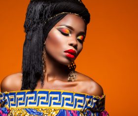 African woman wearing national dress fashion posing Stock Photo 18