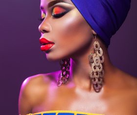 African woman wearing national dress fashion posing Stock Photo 19