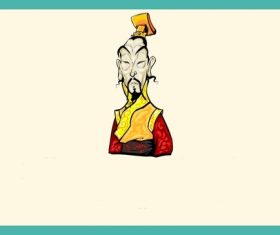 Ancient Chinese cartoon characters vector