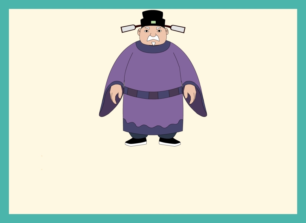 Ancient Chinese official cartoon character vector
