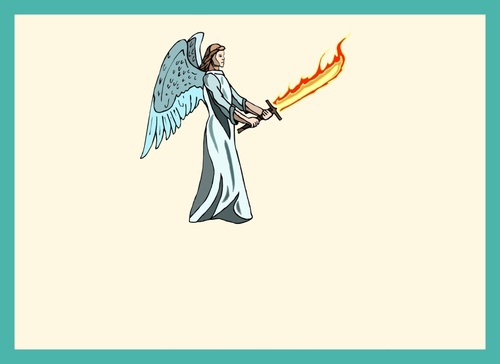 Archangel holding sword vector