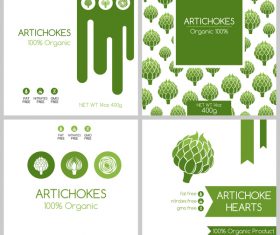 Artichoke hearts package box template vector