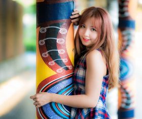 Asian girl sweet smile Stock Photo