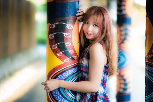 Asian girl sweet smile Stock Photo