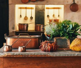 Asian traditional kitchen decor Stock Photo