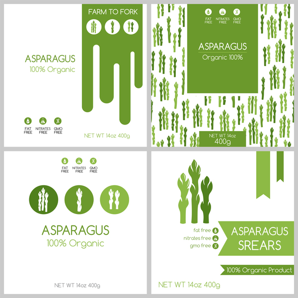 Asparagus package box template vector