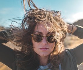 Attractive woman with stylish hairstyle Stock Photo