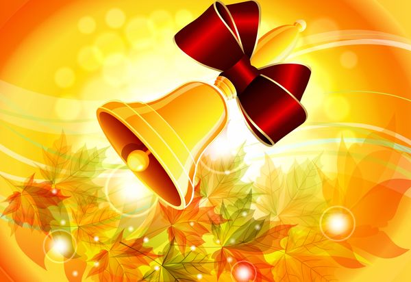 Autumn background with golden bell vector