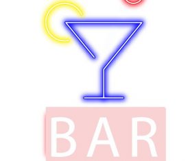 Bar neon logo design vector