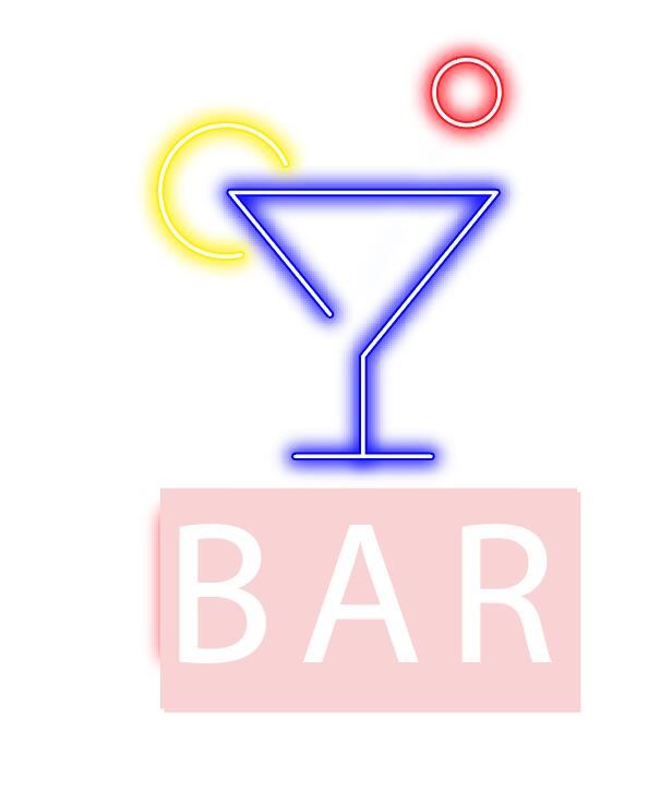 Bar neon logo design vector