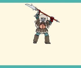 Barbarian wielding a big knife vector
