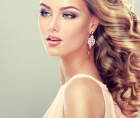 Beautiful model with elegant hairstyle Stock Photo 01