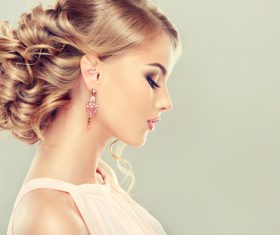 Beautiful model with elegant hairstyle Stock Photo 02