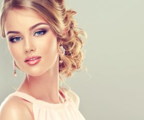 Beautiful model with elegant hairstyle Stock Photo 04