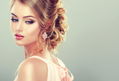 Beautiful model with elegant hairstyle Stock Photo 05