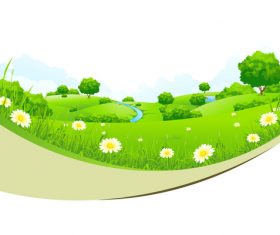 Beautiful natural landscape vectors 03