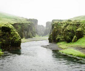 Beautiful natural stream landscape Stock Photo