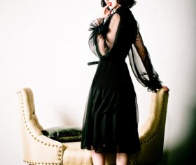 Beautiful retro woman Stock Photo 02