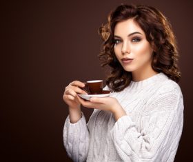 Beautiful smiling woman with a cup of tea Stock Photo 10