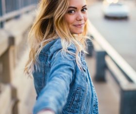 Beautiful young caucasian woman Stock Photo